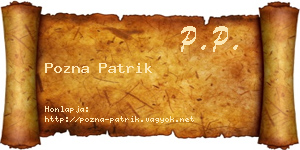 Pozna Patrik névjegykártya